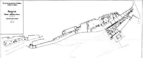 Projecte del Passeig Arqueol&ograve;gic. Primer projecte parcial corresponent al tram entre Sarra&iuml;nes i el portal de Sant Crist&ograve;fol. 1957