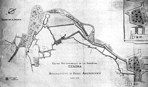 Avantprojecte del Passeig Arqueol&ograve;gic. 1957. Arquitecte Juan Gordillo Nieto