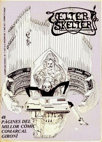 Portada de l'&uacute;nic n&uacute;mero de la revista de c&ograve;mic 'Cau c&ograve;mic / Helter Skelter'. La publicaci&oacute; tenia dos noms i dues portades. 1982-1983