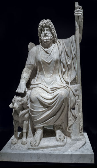 Reconstrucci&oacute; ideal de l'est&agrave;tua de Zeus Serapis a Emp&uacute;ries