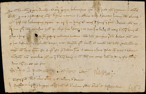 Definici&oacute; atorgada per Arnau Adroer, paborde de l'Almoina del Pa de la Seu, fundada per Bernat d'Escala, a favor de Guillem Ros de Cass&agrave; de la Selva, del que pertocava a l'Almoina dels b&eacute;ns que ara tenia Guillem Ros i que foren de Dol&ccedil;a, difunta esposa d'aquest, per ra&oacute; de l'eixorquia o mort sense fills de l'esmentada Dol&ccedil;a. 1292