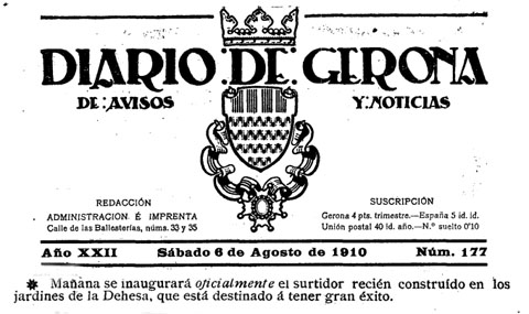 Not&iacute;cia de la inauguraci&oacute; oficial del Brollador