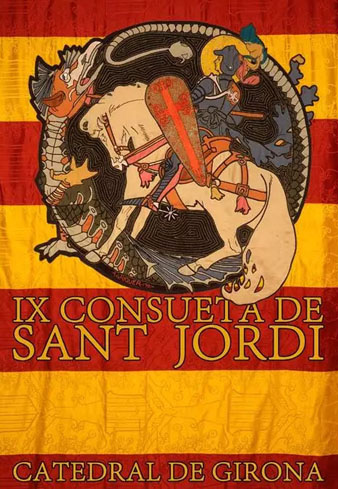 Cartell de la 9a Consueta de Sant Jordi, imatge cedida per l'Abadia de Montserrat