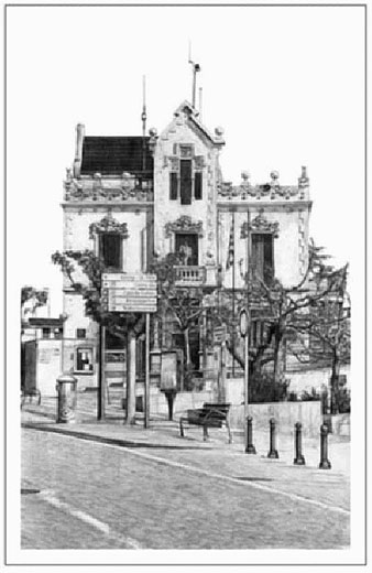 Cass&agrave; de la Selva (El Giron&egrave;s). Dibuix de Pere Matas