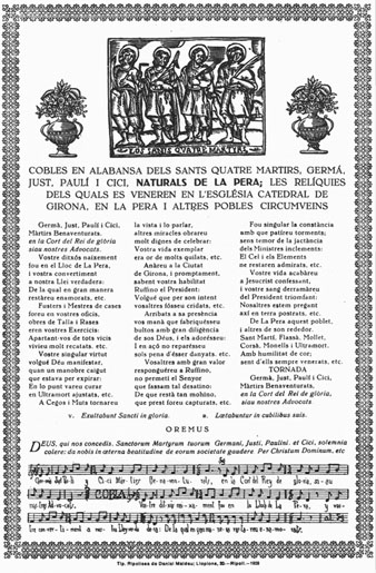 Goigs dels Quatre Sants m&agrave;rtirs
