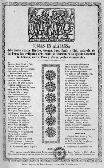 Goigs dels Quatre Sants m&agrave;rtirs