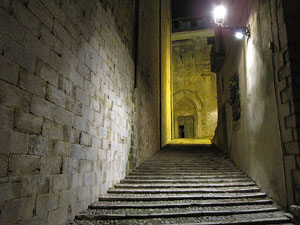 El Barri Vell de Nit. La fa&ccedil;ana nord de Sant Feliu