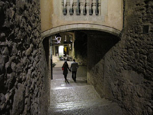 El Barri Vell de Nit. La pujada de Sant Dom&egrave;nec