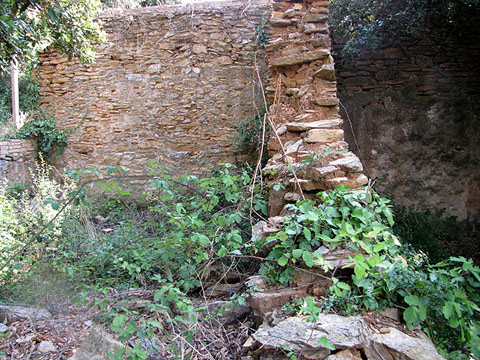 Paret interior de les ru&iuml;nes de Can Mical&oacute;