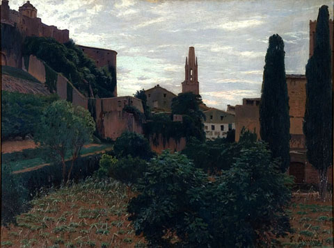 Girona. Oli sobre tela de Santiago Rusi&ntilde;ol, 1909
