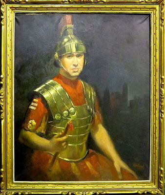 Retrat de Joaquim Pla Dalmau, de manaia. Oli de Joan Orihuel exhibit a l'exposici&oacute;