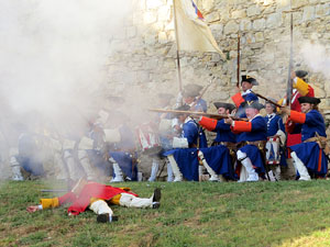 Girona resisteix! Jornades de recreaci&oacute; hist&ograve;rica de la Guerra de Successi&oacute;. Recreaci&oacute; dels combats de 1705
