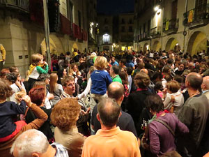 Fires de Girona 2014. Ballades de capgrossos, gegants i &Agrave;guila de la ciutat a la pla&ccedil;a del Vi