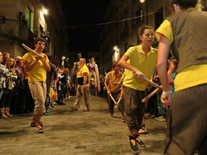 Fires de Girona 2014. Ballades de capgrossos, gegants i &Agrave;guila de la ciutat a la pla&ccedil;a del Vi