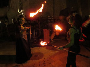 Fires de Girona 2014. Espectacle la bella i les b&egrave;sties, a c&agrave;rrec de Carros de Foc
