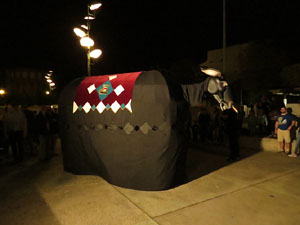 Fires de Girona 2014. Presentaci&oacute; de la Mula Baba amb la Girona Marxing Band