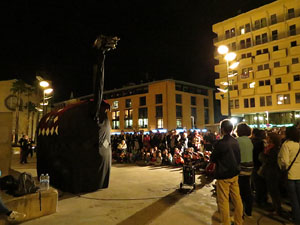 Fires de Girona 2014. Presentaci&oacute; de la Mula Baba amb la Girona Marxing Band