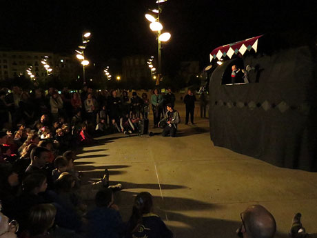 Fires de Girona 2014. Presentaci&oacute; de la Mula Baba amb la Girona Marxing Band