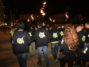 Fires de Girona 2014. Presentaci&oacute; de la Mula Baba amb la Girona Marxing Band