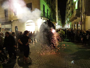 Fires de Girona 2014. Presentaci&oacute; de la Mula Baba amb la Girona Marxing Band