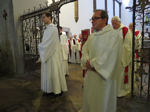 Fires de Girona 2014. L'ofici de Sant Narc&iacute;s a la bas&iacute;lica de Sant Feliu