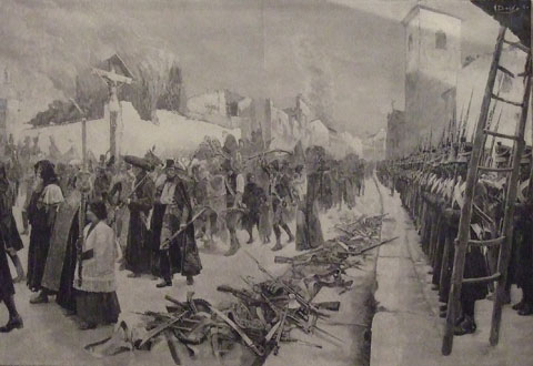 Los Defensores de Zaragoza saliendo de la ciudad el d�a 21 de febrero de 1809