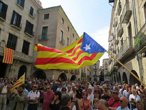 Diada Nacional 2015. Concentraci&oacute; a la pla&ccedil;a del Vi