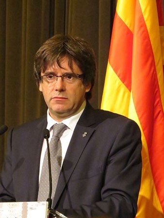 Carles Puigdemont, de Converg&egrave;ncia Democr&agrave;tica de Catalunya, alcalde de Girona, durant la seva intervenci&oacute;