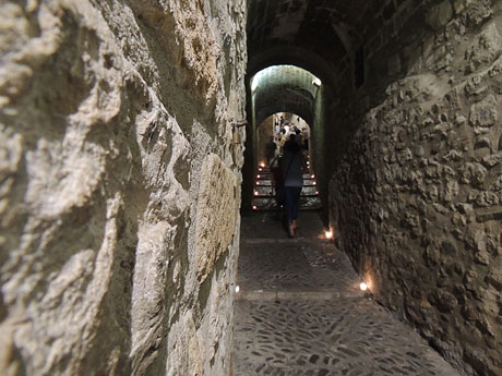 2n Festival Internacional de Mapping de Girona 2015. Escales del carrer de Sant Lloren&ccedil;