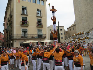 Temps de Flors 2015. Trobada castellera amb Marrecs de Salt, els Xics de Granollers i els Sagals d'Osona