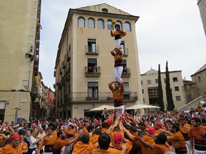 Temps de Flors 2015. Trobada castellera amb Marrecs de Salt, els Xics de Granollers i els Sagals d'Osona