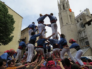 Temps de Flors 2015. Trobada castellera amb Marrecs de Salt, els Xics de Granollers i els Sagals d'Osona