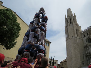 Temps de Flors 2015. Trobada castellera amb Marrecs de Salt, els Xics de Granollers i els Sagals d'Osona