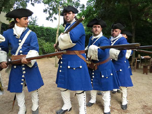 Und&agrave;rius, festival d'estiu de Girona de cultura popular i tradicional. Campament de la Guerra de Successi&oacute; als Jardins del doctor Figueras