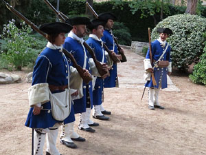 Und&agrave;rius, festival d'estiu de Girona de cultura popular i tradicional. Campament de la Guerra de Successi&oacute; als Jardins del doctor Figueras
