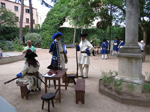 Und&agrave;rius, festival d'estiu de Girona de cultura popular i tradicional. Campament de la Guerra de Successi&oacute; als Jardins del doctor Figueras