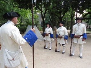 Und&agrave;rius, festival d'estiu de Girona de cultura popular i tradicional. Campament de la Guerra de Successi&oacute; als Jardins del doctor Figueras