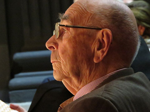 Enric Mirambell, cronista oficial de la ciutat de Girona, durant la presentaci&oacute; dels actes commemoratius