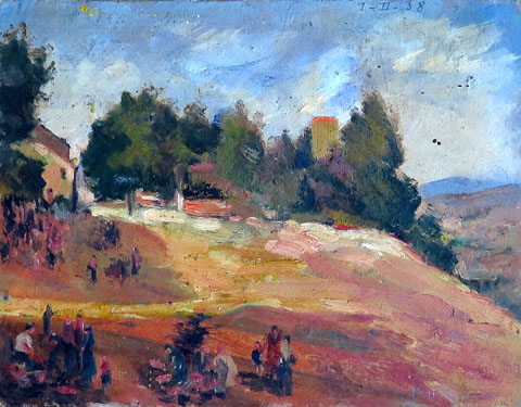 Paisatge. Oli sobre cartr&oacute;
