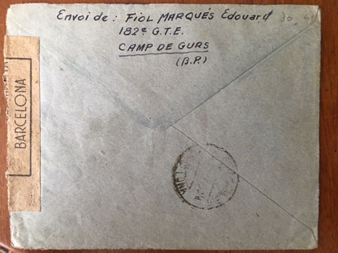 Sobre que va enviar Eduard Fiol a la seva promesa des del camp de concentraci&oacute; de Gurs
