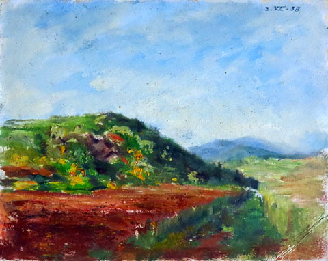 Paisatge. Oli sobre cartr&oacute;