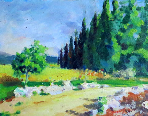 Paisatge. Oli sobre cartr&oacute;