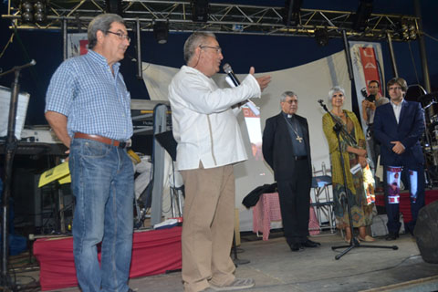 Un moment del preg&oacute; amb Eduard Herrero, Ramon Macaya, Josep Maria Soler, N&uacute;ria Ter&eacute;s i l'alcalde de Girona Carles Puigdemont