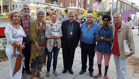 Rebuda al pregoner de la Festa Major Josep Maria Soler, abat de Montserrat, nascut a Santa Eug&egrave;nia