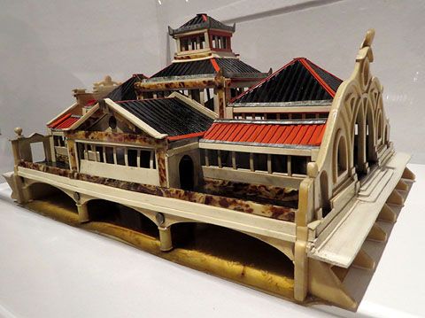 Maqueta del mercat destinat a l'espai que avui ocupa la pla&ccedil;a Catalunya