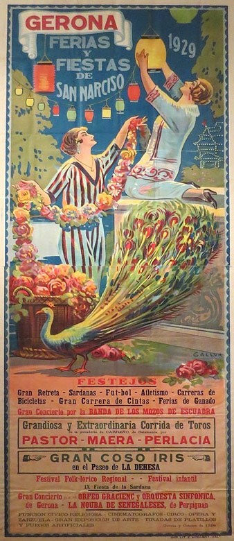 Cartell de les Fires de Sant Narc&iacute;s de 1929