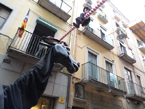 Fires 2015. Penjada del Tarl&agrave; a l'Argenteria amb la Mula Baba i la Girona Marxing Band