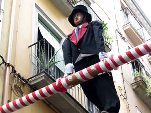 Fires 2015. Penjada del Tarl&agrave; a l'Argenteria amb la Mula Baba i la Girona Marxing Band
