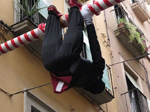 Fires 2015. Penjada del Tarl&agrave; a l'Argenteria amb la Mula Baba i la Girona Marxing Band