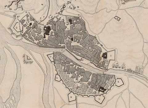 Plan du Si&egrave;ge de Gironne. Par l'Arm&eacute;e de sa Majest&eacute; en Catalogne en 1809